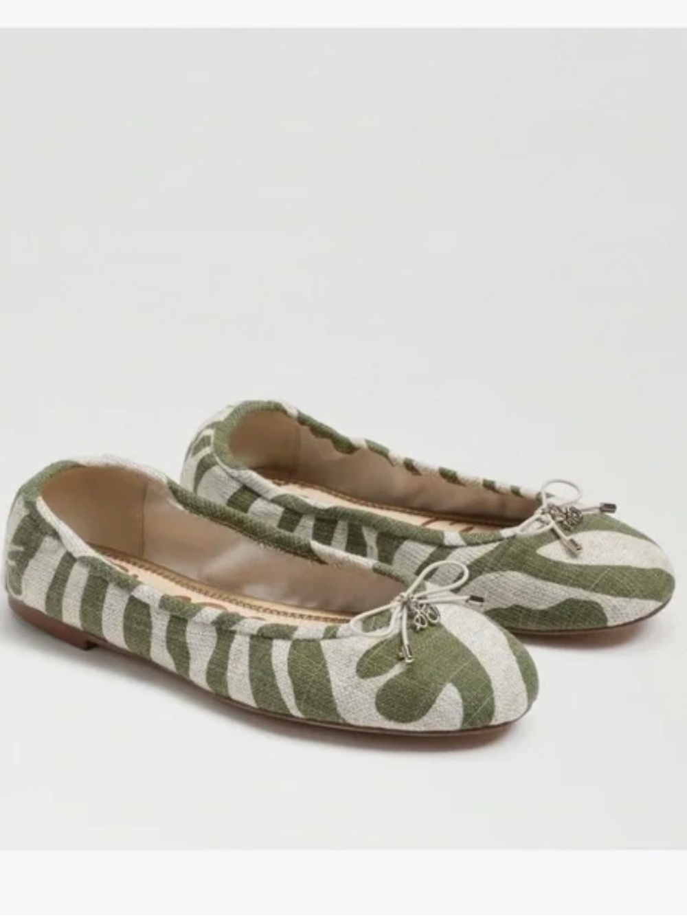 Sam Edelman Felicia Green Zebra Flats, Size 10,5, NWT
